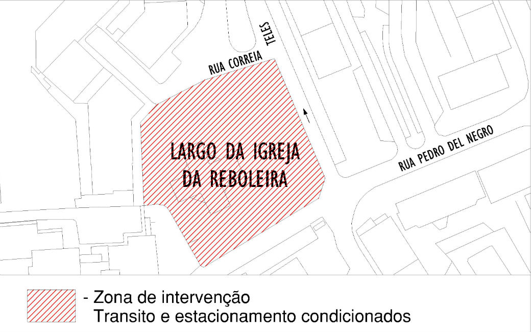 Largo da Igreja e Rua Correia Teles | Condicionamento de Trânsito e de Estacionamento