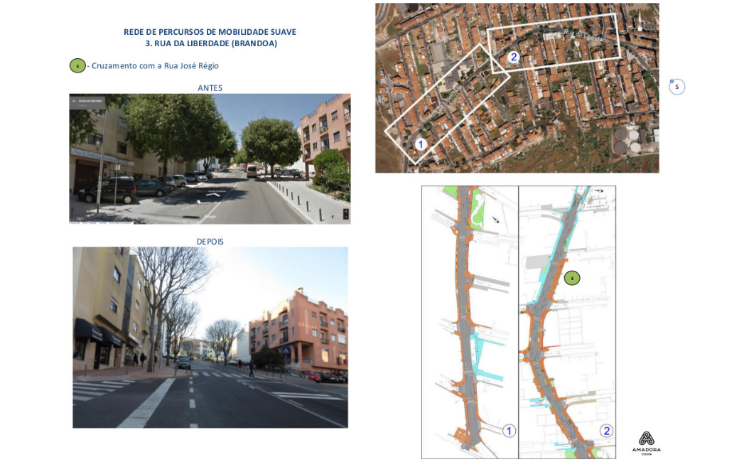 Cruzamento com a R. Mário Sacramento