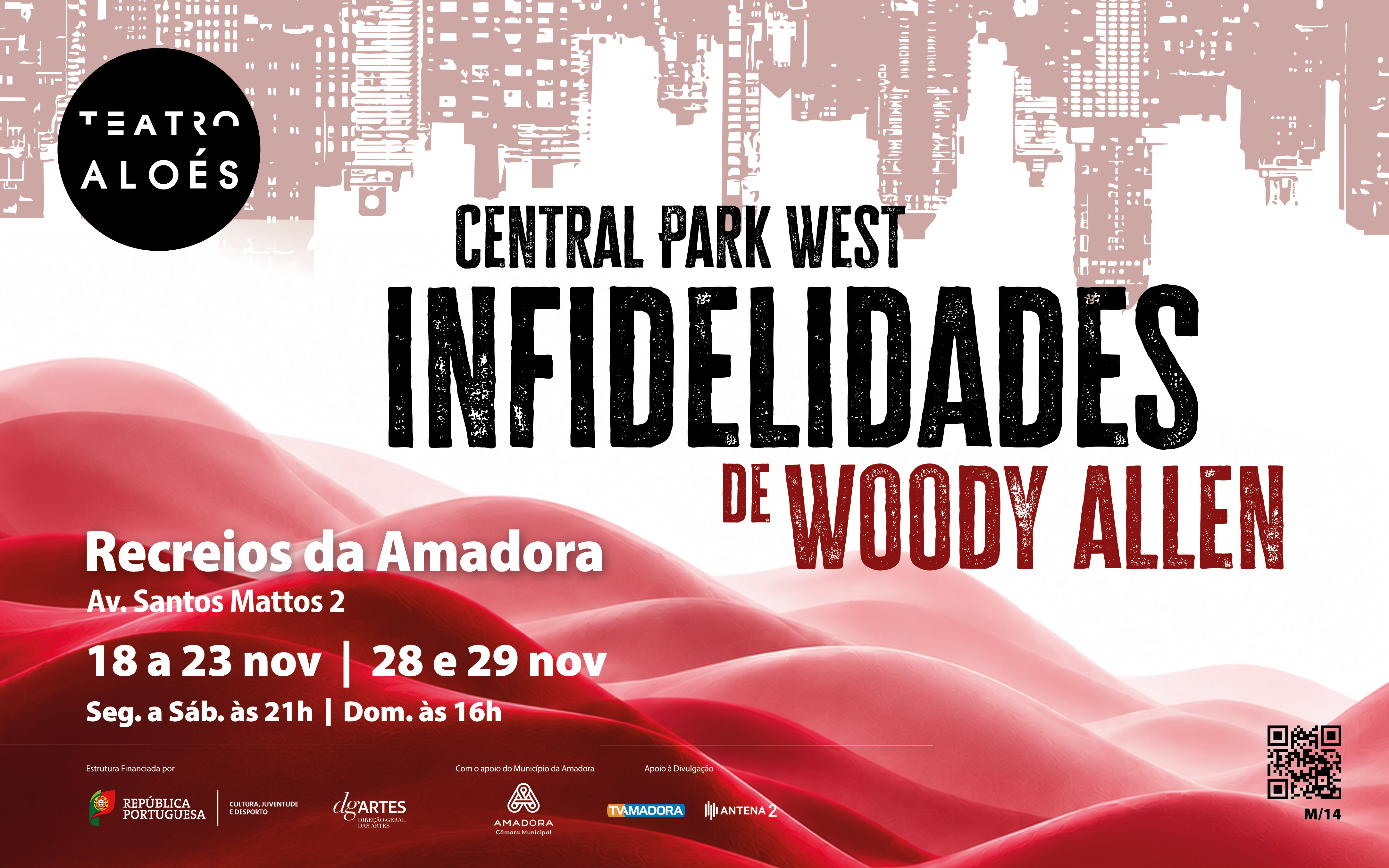 18 a 29 novembro | Teatro dos Aloés estreia peça “Infidelidades - Central Park” | Recreios da Amadora