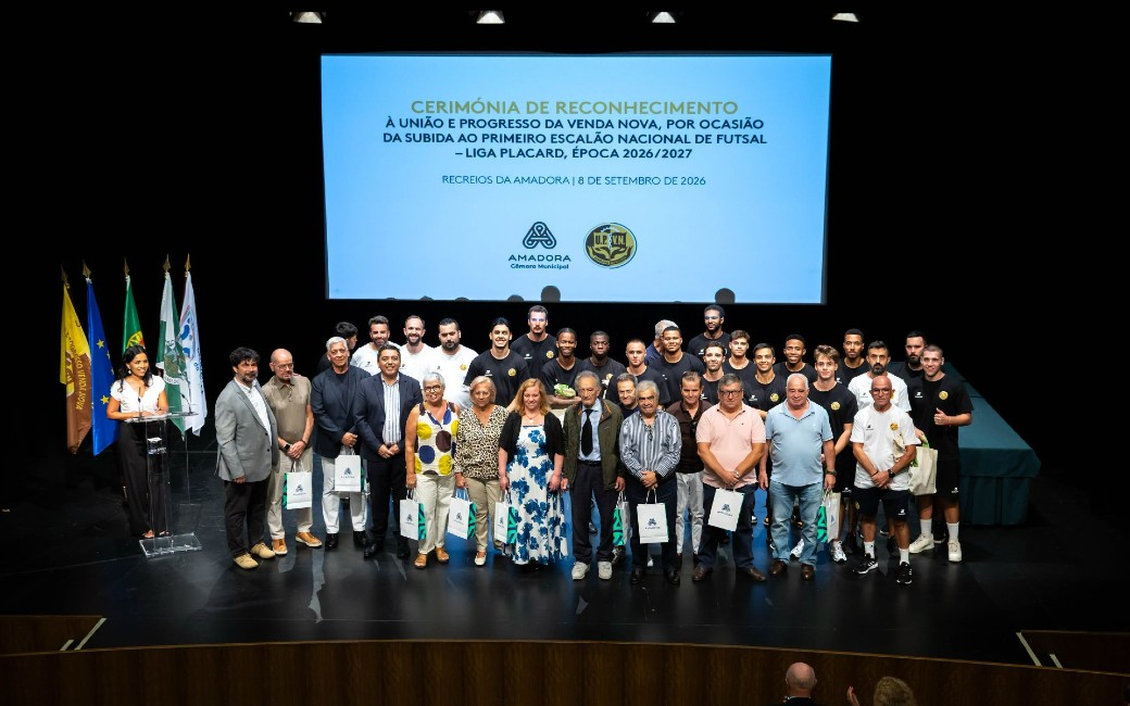 Município celebra subida da União e Progresso da Venda Nova à I Liga de Futsal
