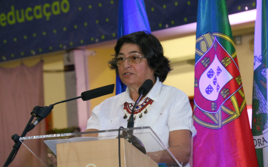 No seu discurso, a recentemente reformada professora Ester Guerreiro, deu conselhos a alunos e professores sobre o caminho para alcançar bons resultados.