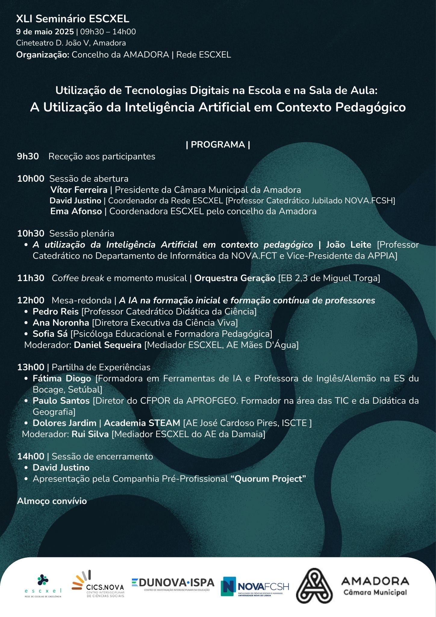 Programa XLI Seminrio ESCXEL 9 de maio 2025 Amadora Rede page 0001