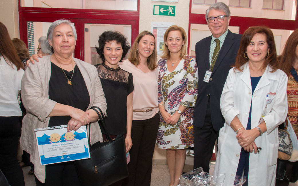 Clara Lopes, Associação Migos | Carla Chambel | Susana Nogueira, Vereadora do Desenvolvimento Social | Carla Tavares, Presidente da Câmara Municipal | Francisco Roxo, Conselho de Administração do HFF | Rosalina Barroso, Chefe da Unidade de Neonatologia do HFF