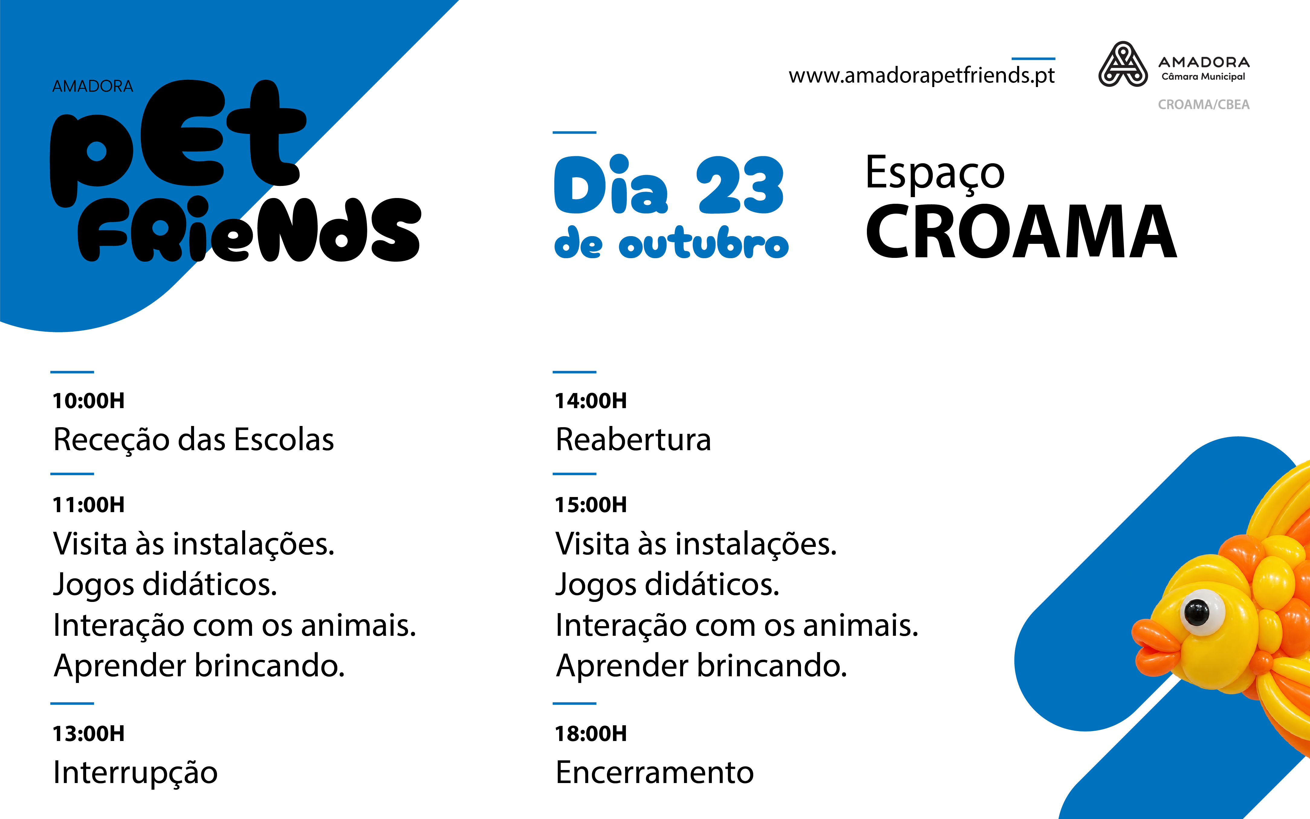 23 e 24 outubro | Amadora Pet Friends 2026 abre as portas do CROAMA às escolas e à comunidade