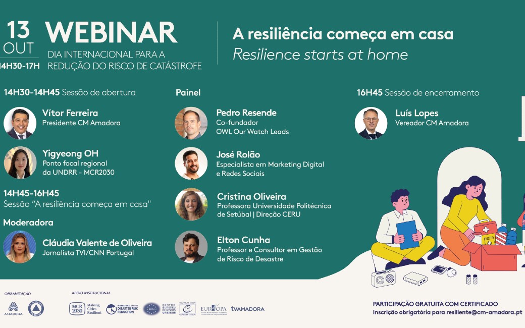 13 outubro | Webinar "A resiliência começa em casa"