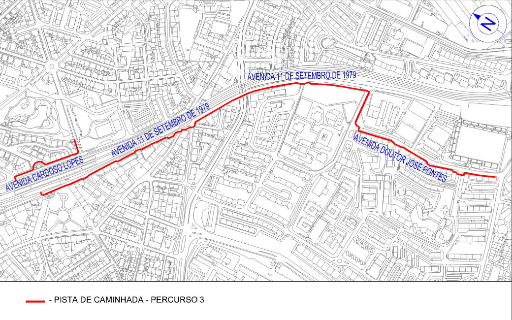 Ligação da Av. Dom José I ao Parque Central | Pista de caminhada – Percurso 3