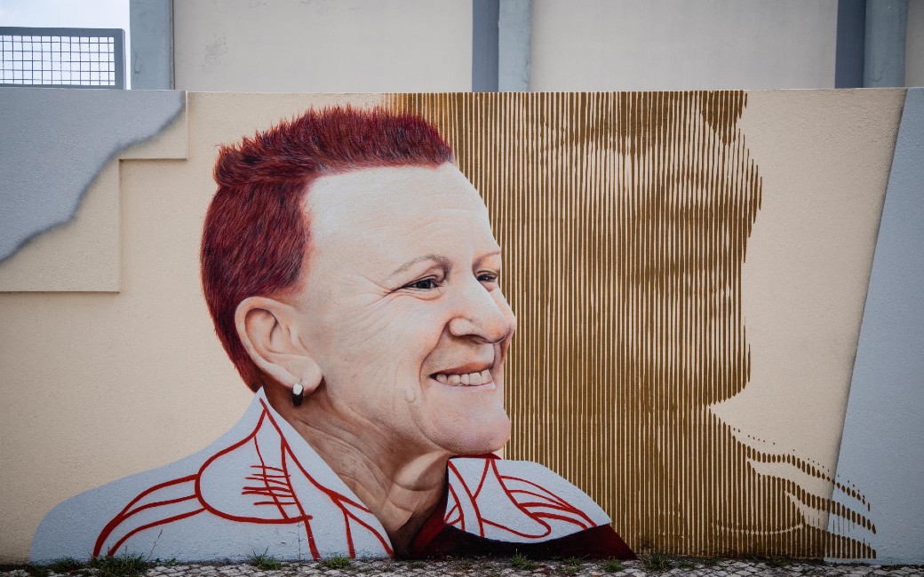 Mural da atleta Rita Borralho